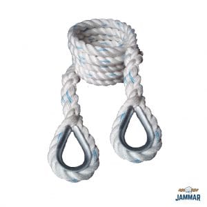 Metal Thimble Climbing Ropes  Black or Tan Poly Dacron - Jammar MFG
